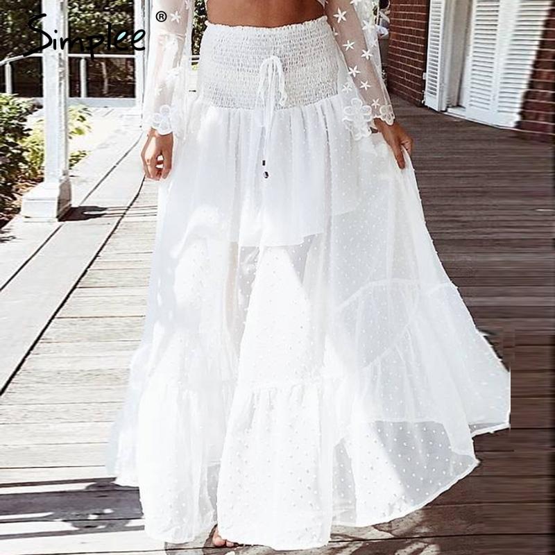 Mesh Long Lace Skirt