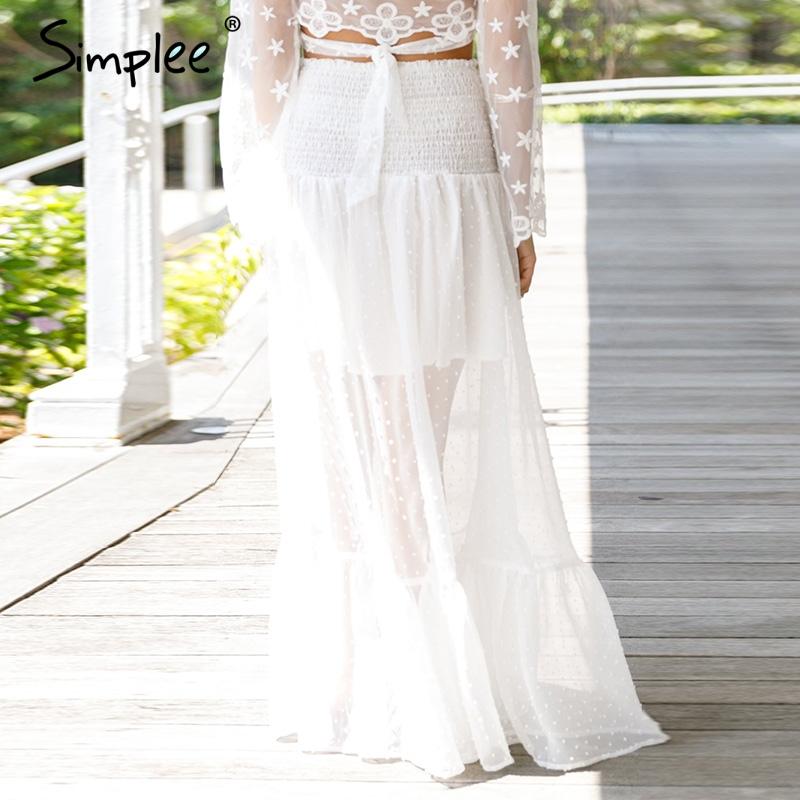 Mesh Long Lace Skirt