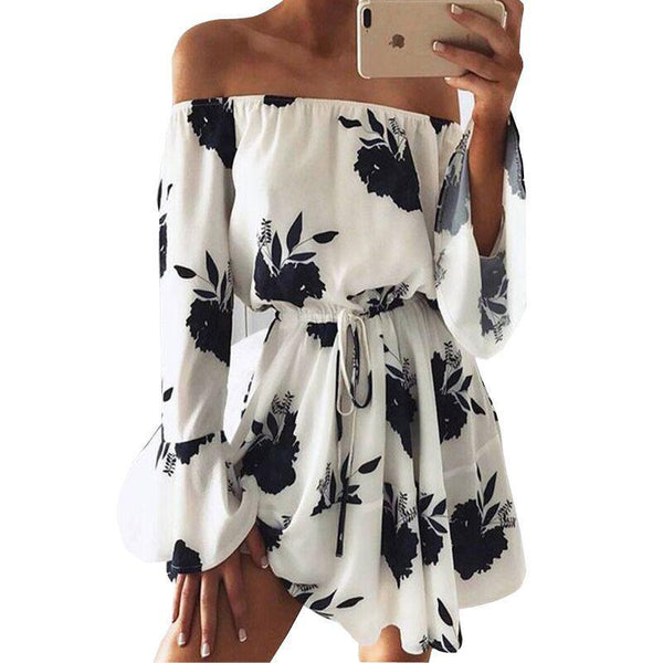 Strapless Long Sleeve Floral Romper