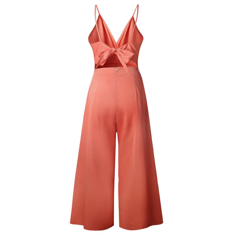 Sexy V Neck Backless Strap Jumpsuit