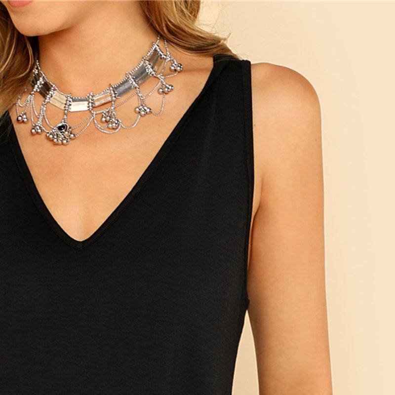 Casual Black Dolphin Hem Tank Top