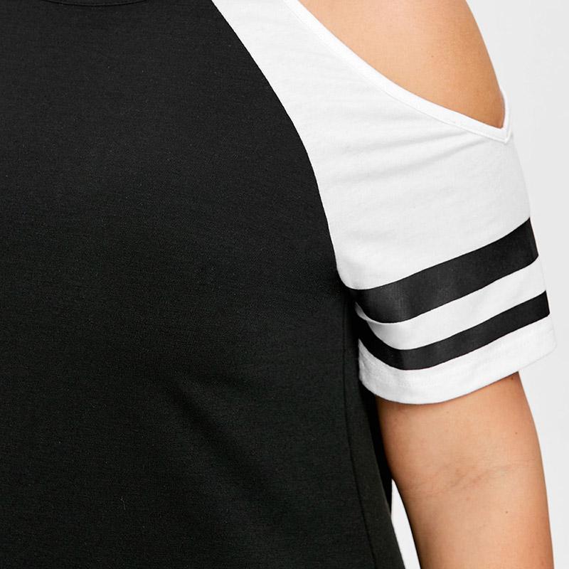 Plus Size Cold Shoulder T Shirt Dress