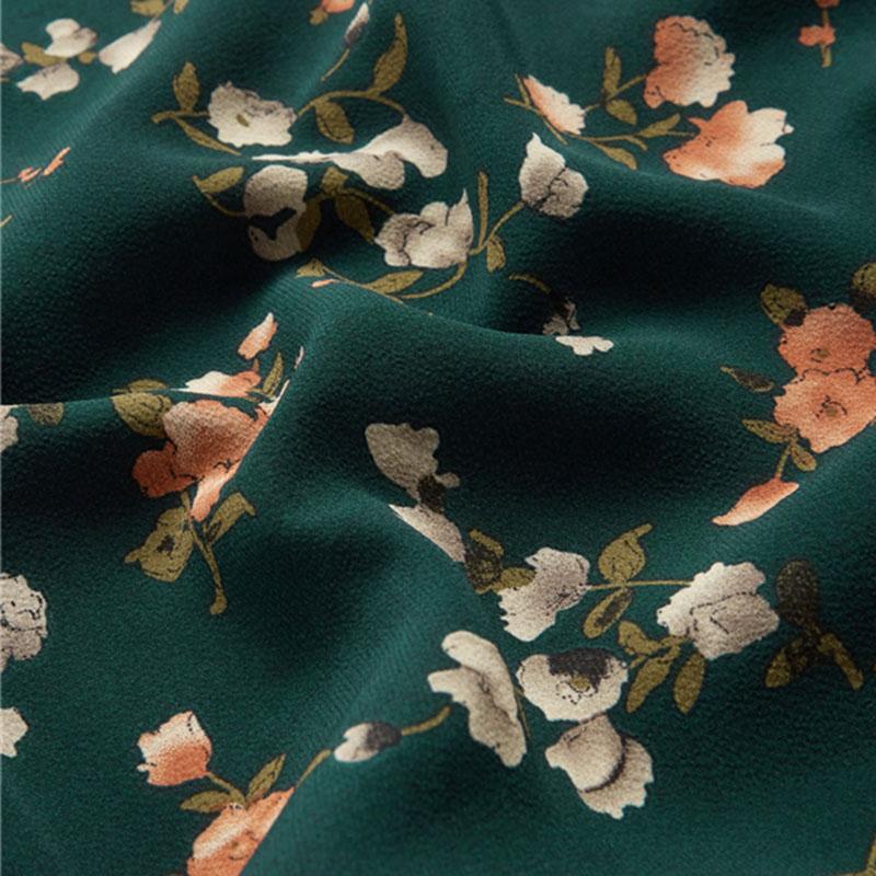 Green Floral Ruffled Cap Sleeve Top