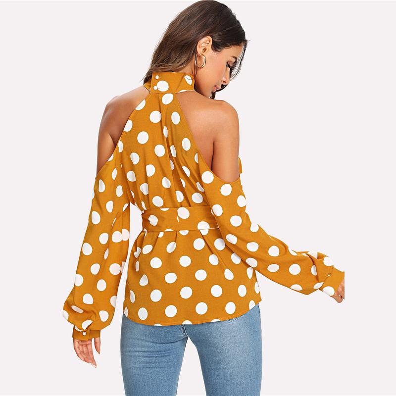 Ginger Polka Dot Halter Fashion Top