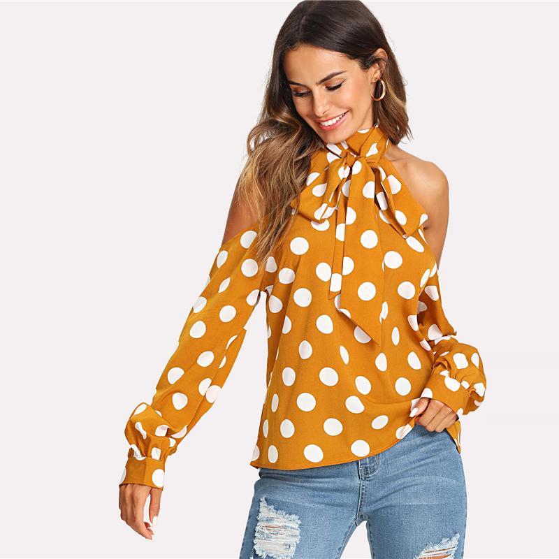 Ginger Polka Dot Halter Fashion Top