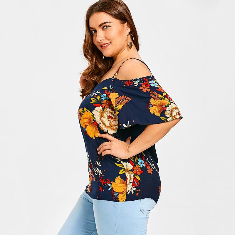 Plus Size Cold Shoulder Bohemian Top