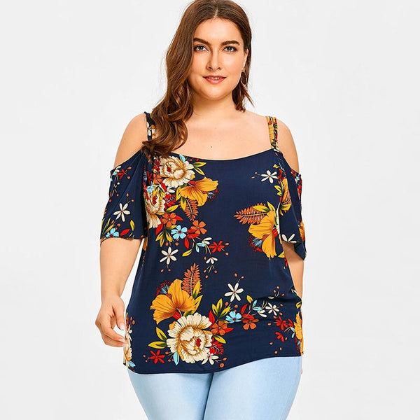Plus Size Cold Shoulder Bohemian Top