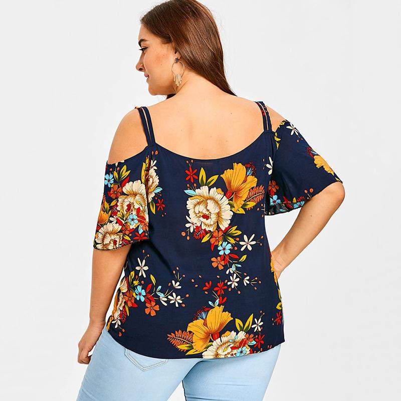 Plus Size Cold Shoulder Bohemian Top