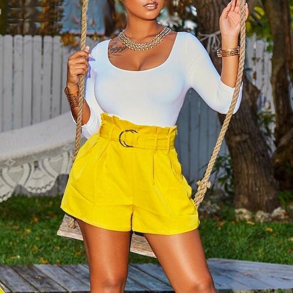 Wide Leg Soft Ruffled Shorts