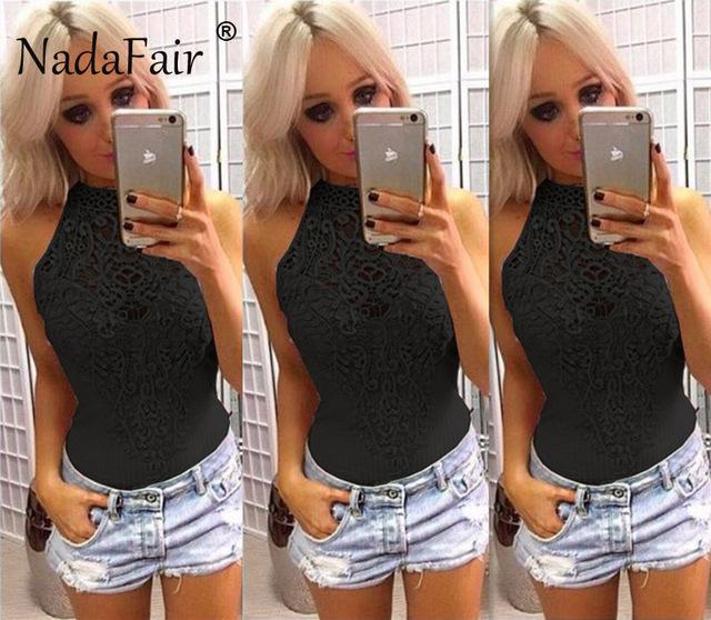 Sleeveless Lace Hollow Out Bodysuits