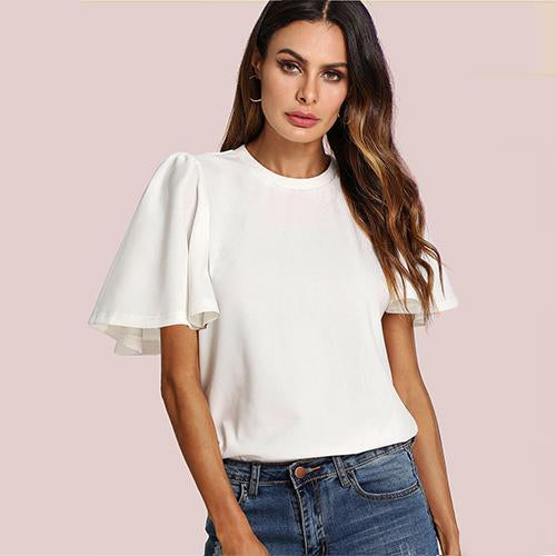 Flutter Short Sleeve Blouse