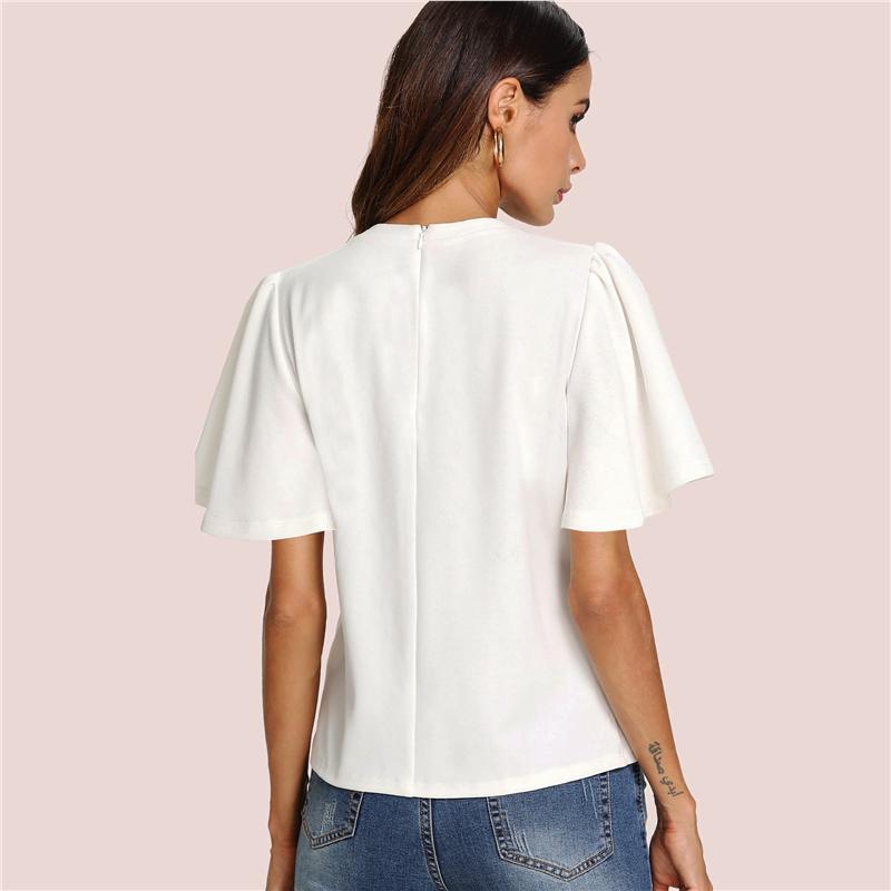 Flutter Short Sleeve Blouse