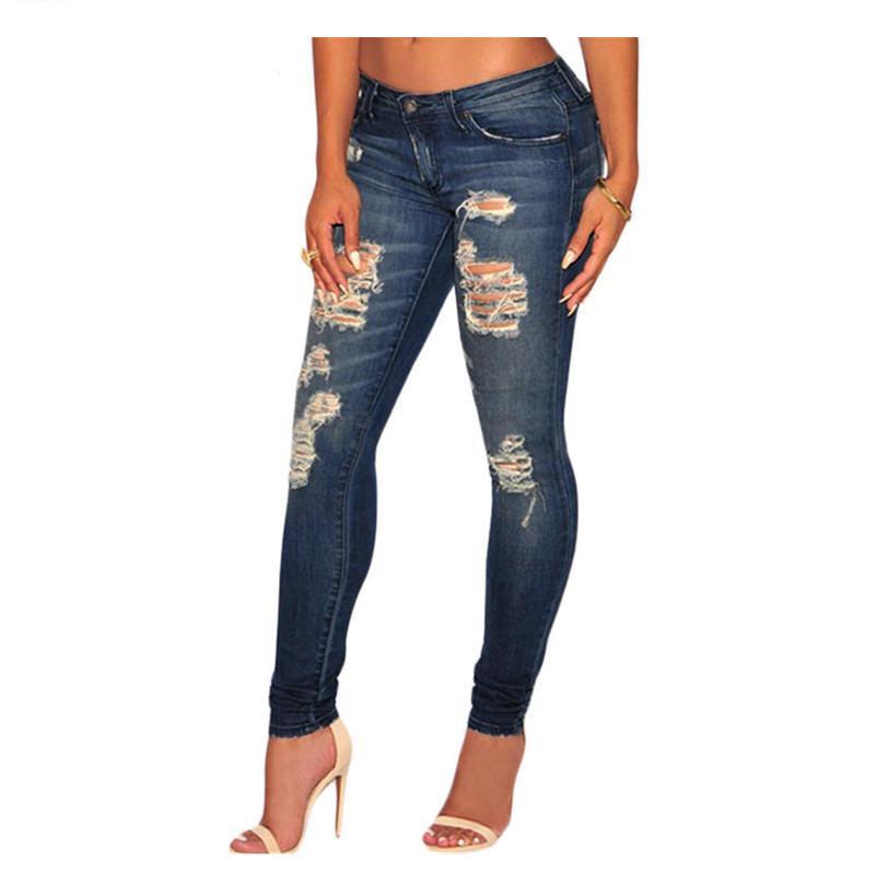 Sandblasted Distressed Wash Skinny Jeans