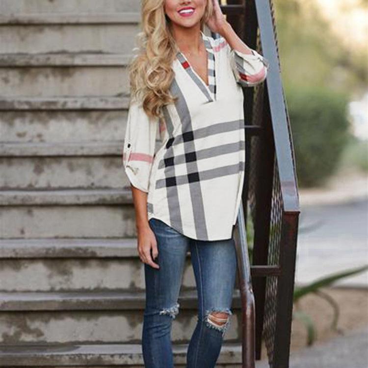Bold Plaid Print Top