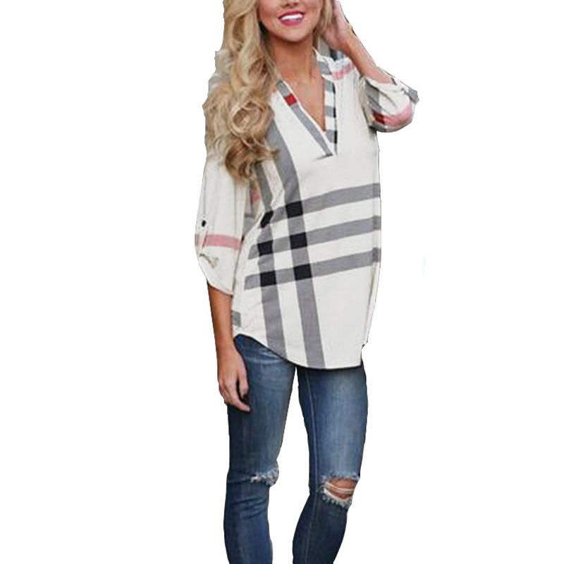 Bold Plaid Print Top